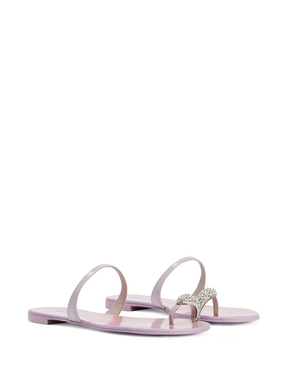 crystal-embellished flat slides - 2