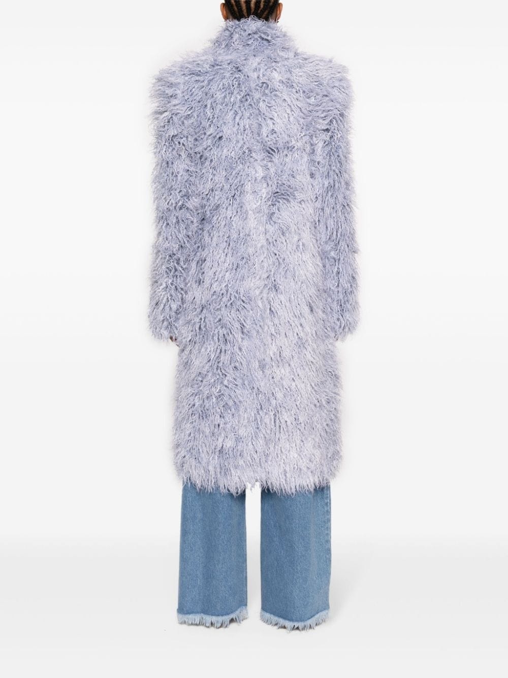Furry faux-fur midi coat - 4