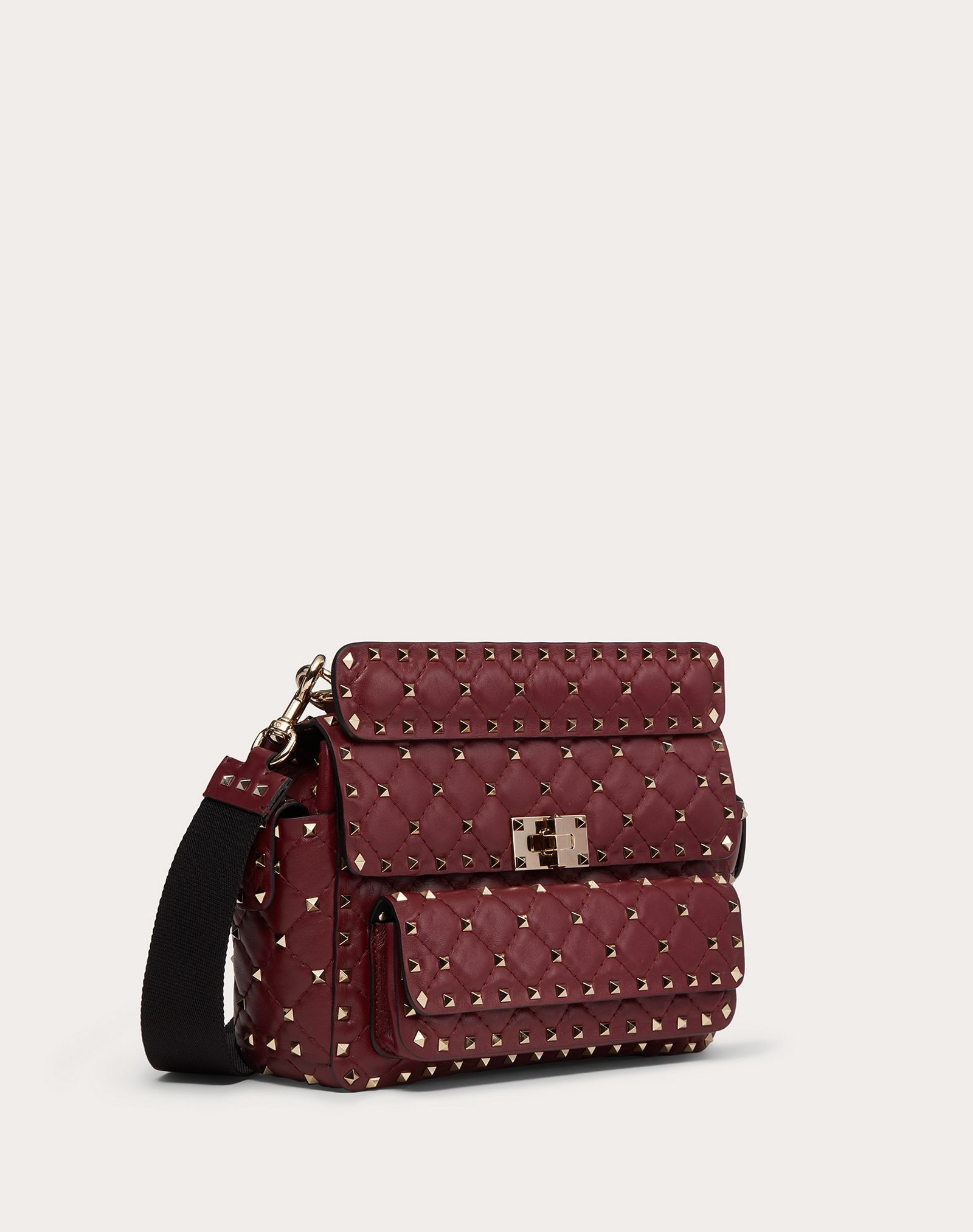 Medium Rockstud Spike Nappa Bag with Pockets - 2