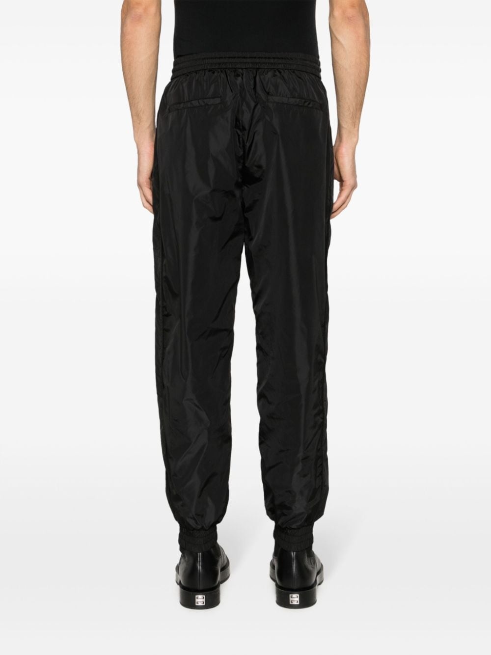 drawstring-waistband tapered-leg trousers - 4