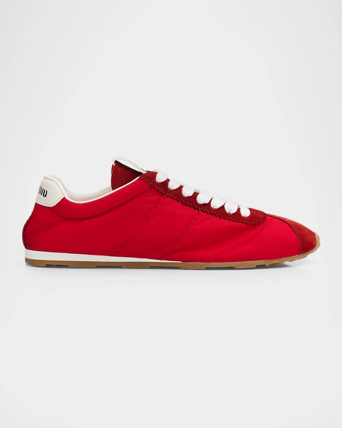 Low-Top Nylon & Suede Sneakers - 1