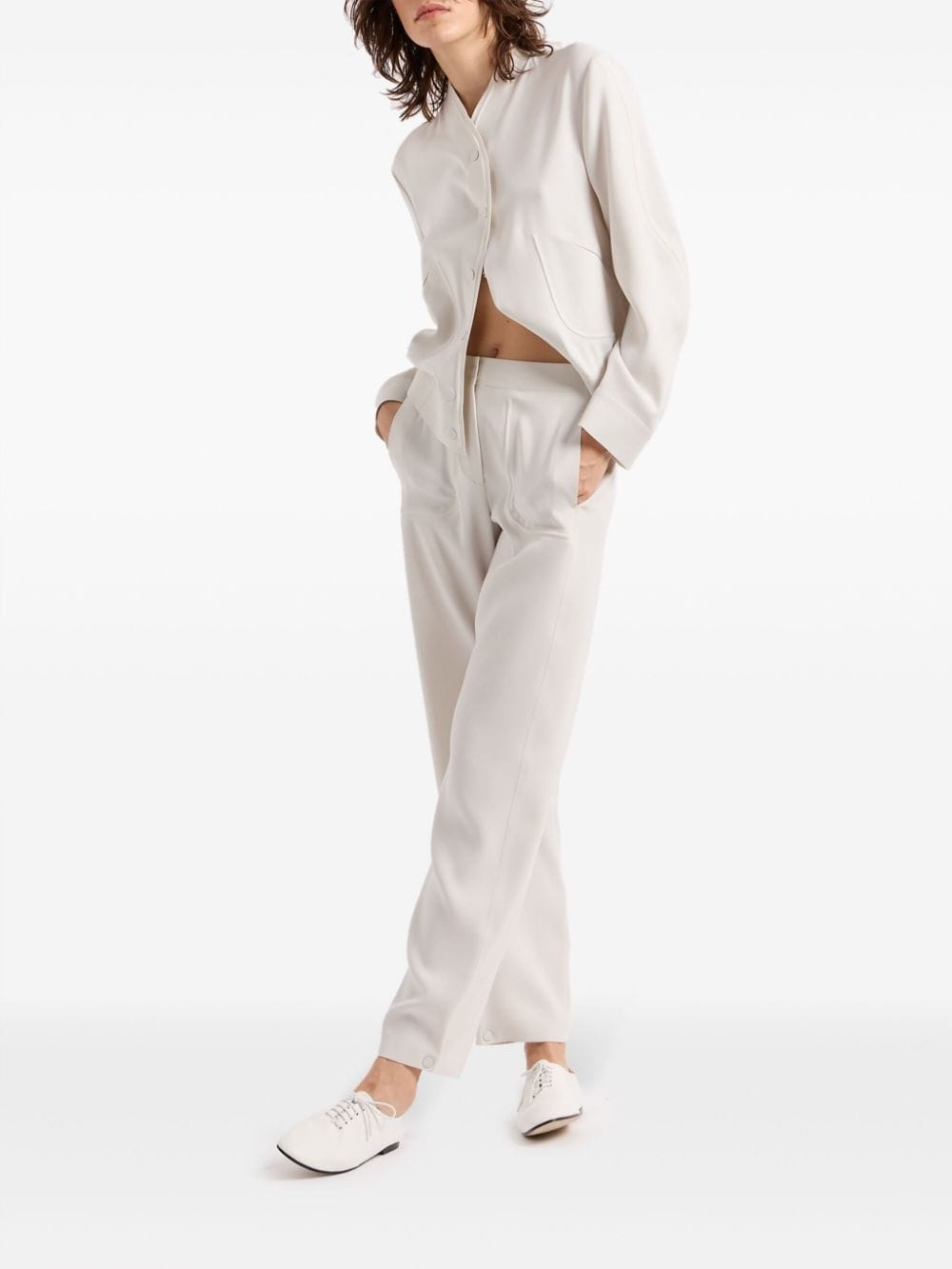 collarless drop-shoulder jacket - 2