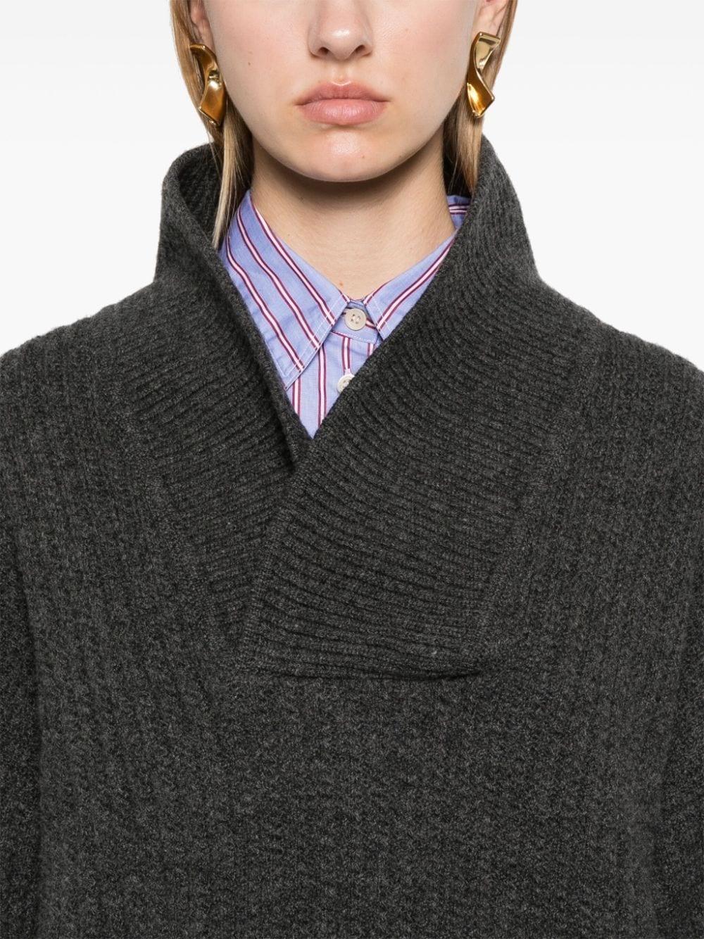 wrap-detail sweater - 5