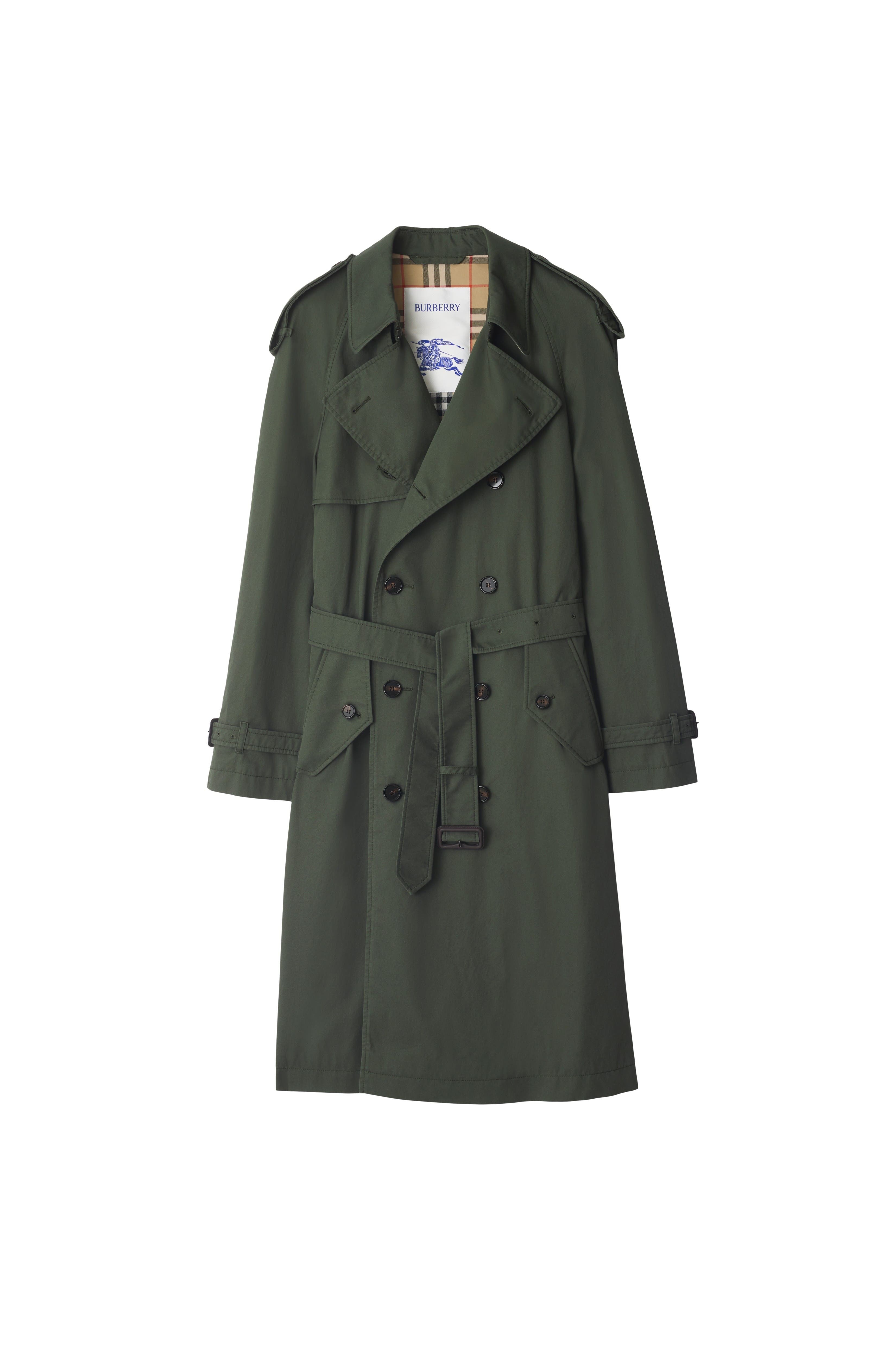burberry Mid-length Gabardine Trench Coat in Yew Green at Nordstrom - 2