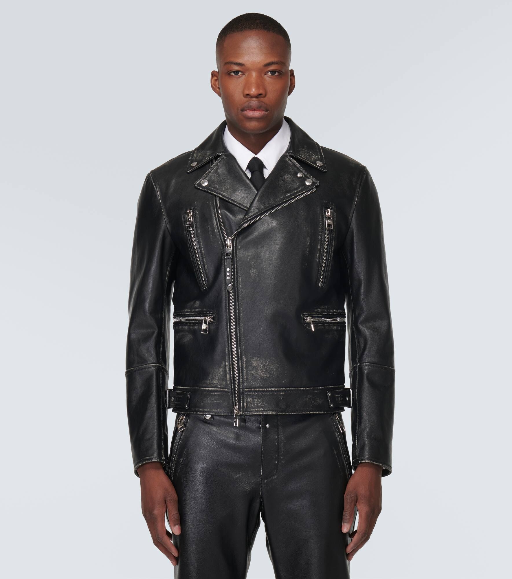 Alexander McQueen Leather biker jacket | mytheresa | REVERSIBLE