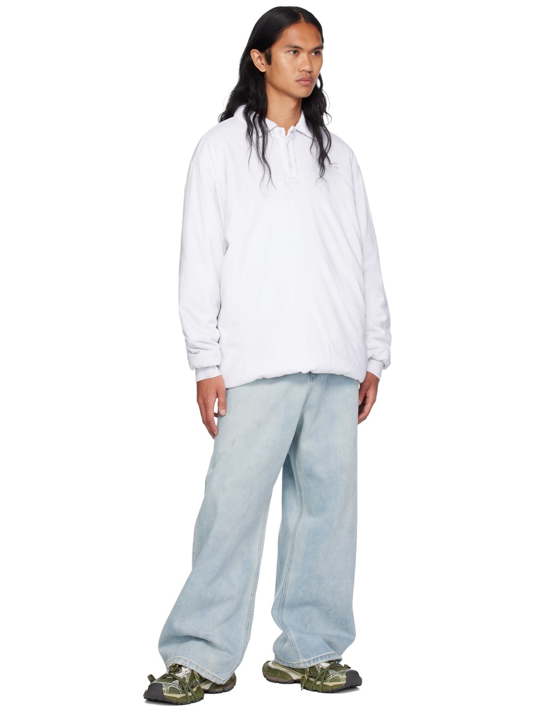 White Logo Padded Polo - 4