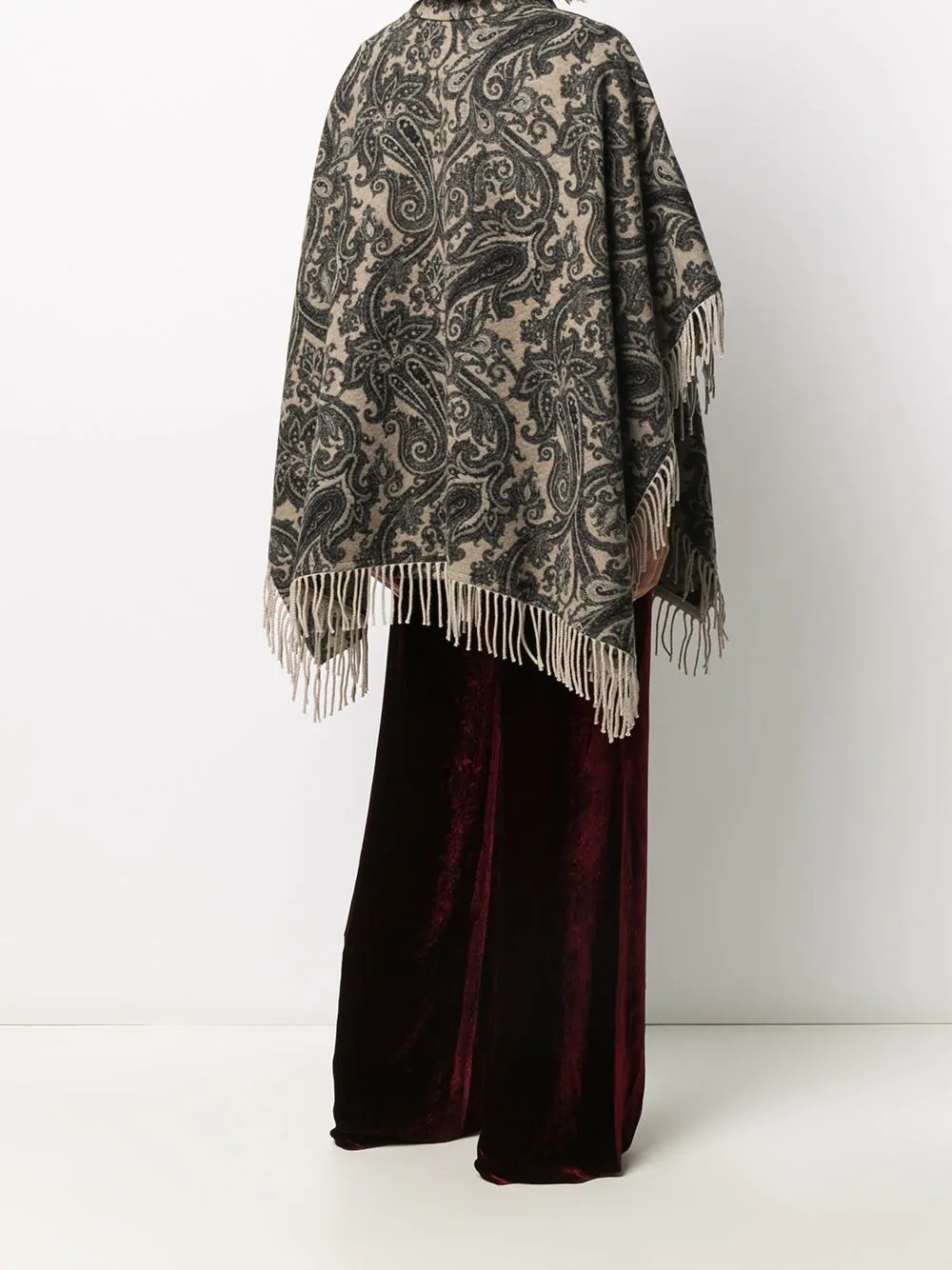 paisley print poncho - 4