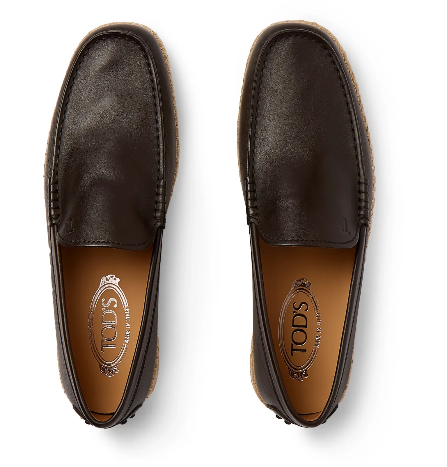 Leather Espadrille Loafers - 8