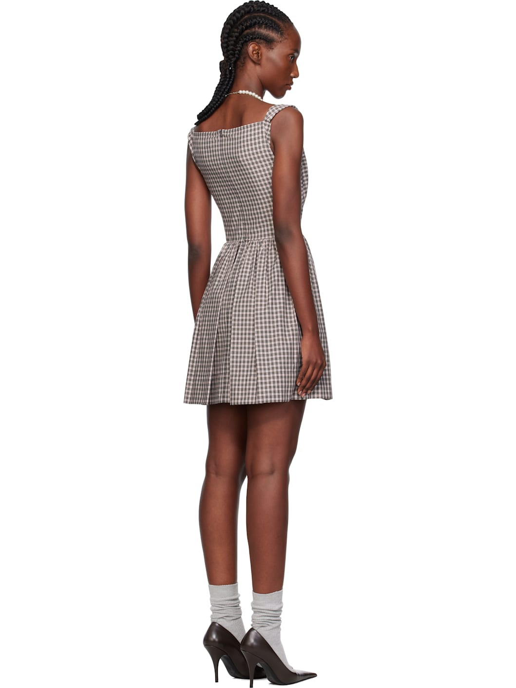 Off-White & Black Sunday Minidress - 3