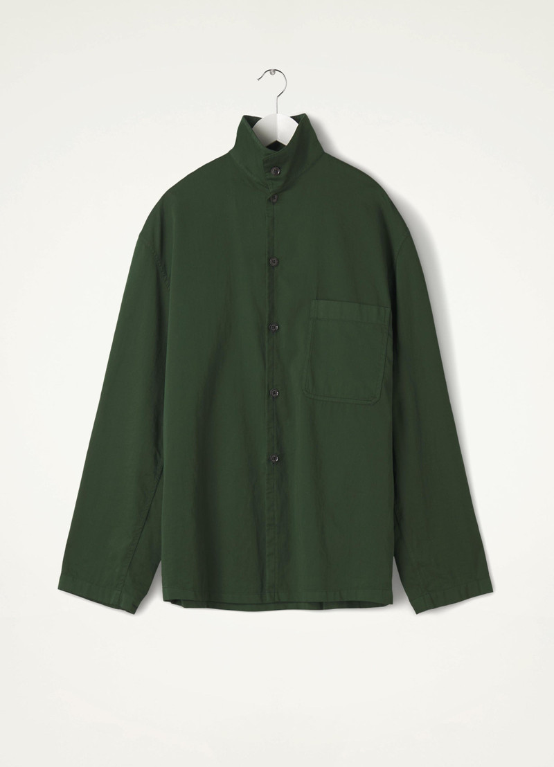 STAND COLLAR SHIRT
GARMENT DYED LIGHT COTTON SATIN 1