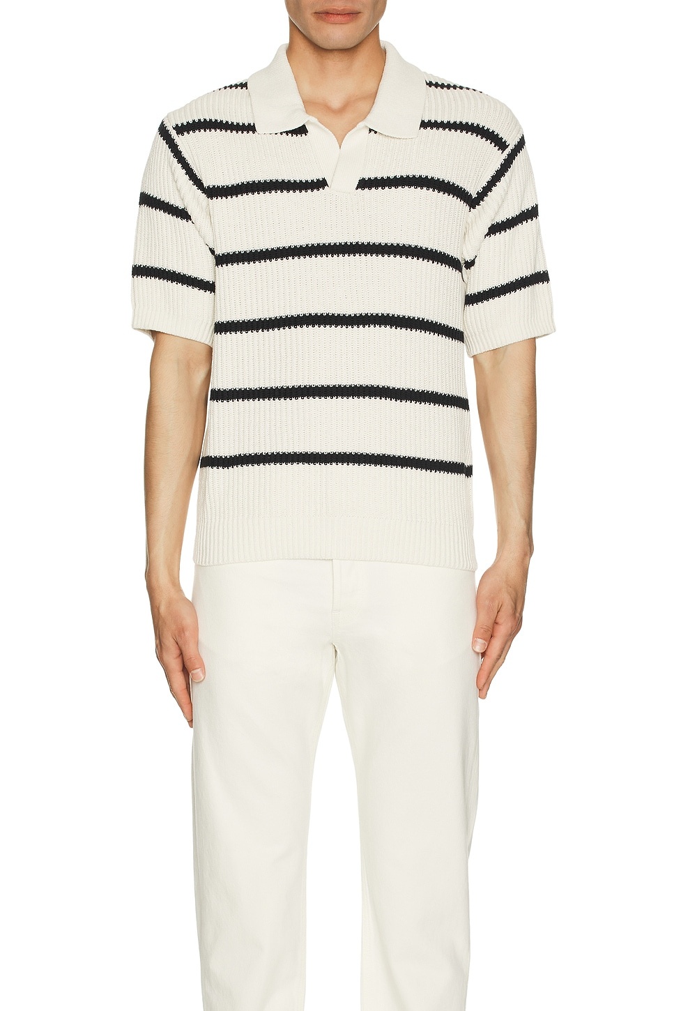 Striped Polo Sweater - 4