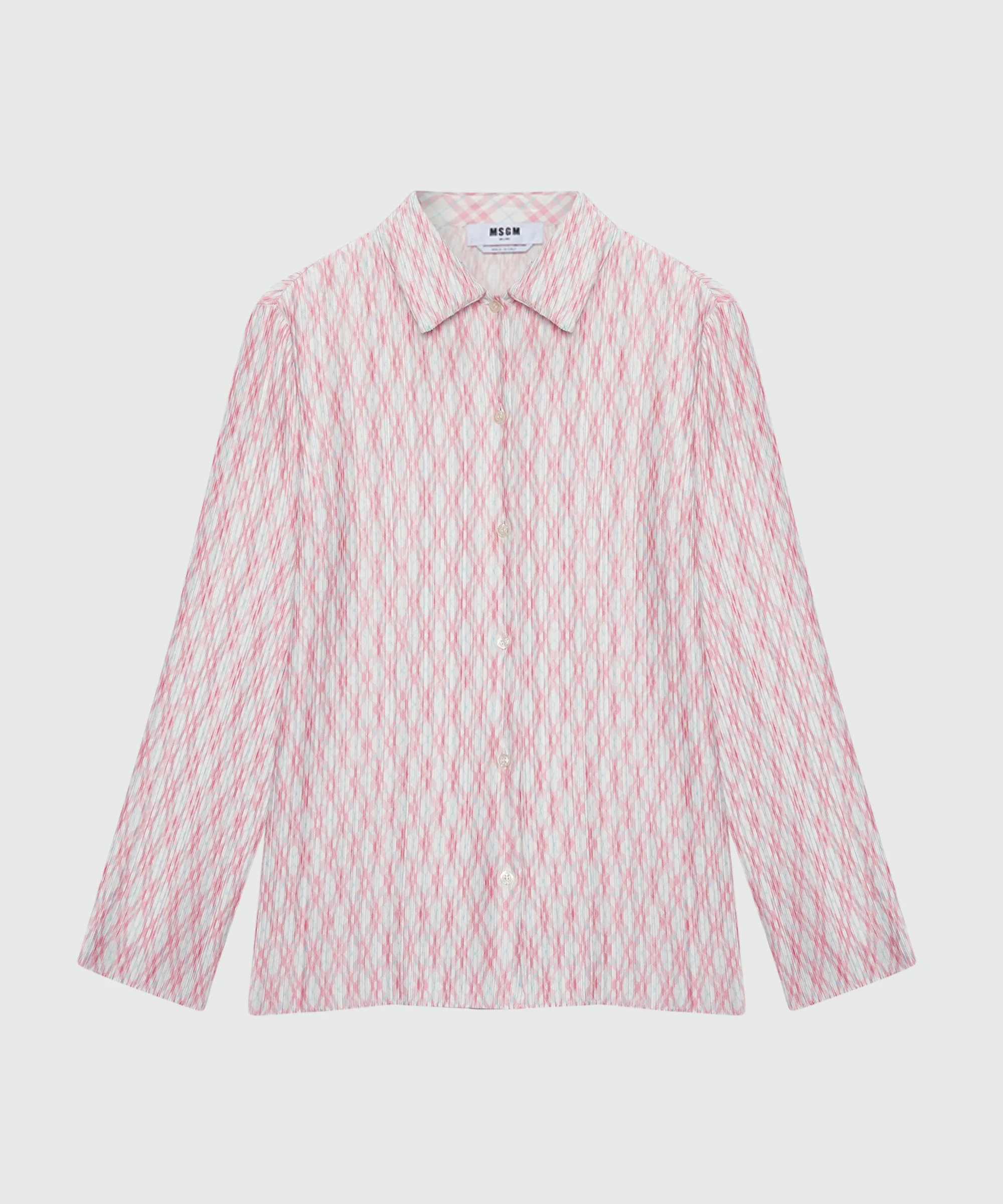 Multicolor pleated check-print shirt - 1