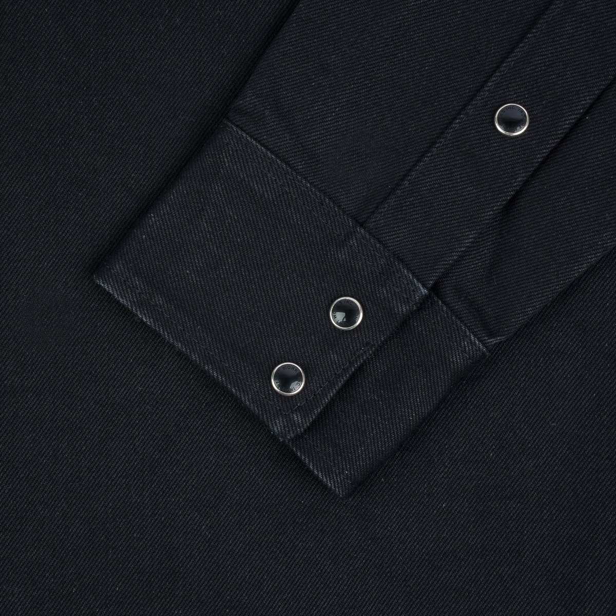 IHSH-361-BLK 16oz Non-Selvedge Denim Western Shirt -  Superblack (Fades To Grey) - 12