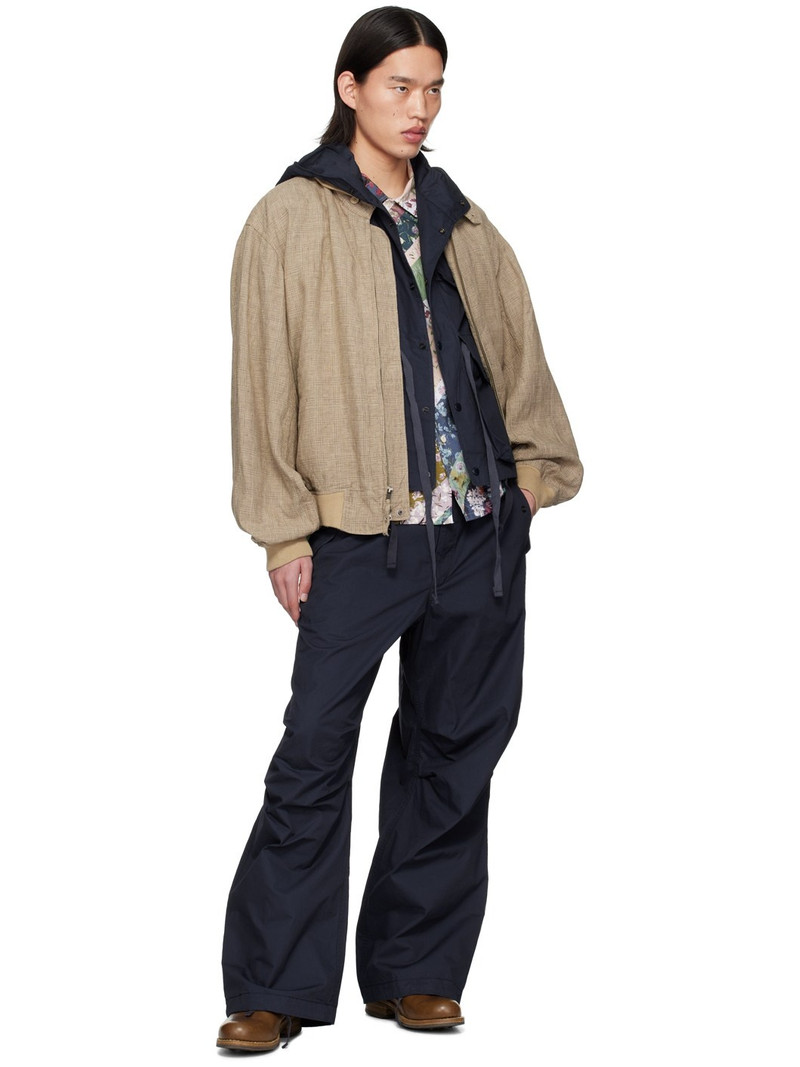 Engineered Garments Beige Check Bomber Jacket outlook