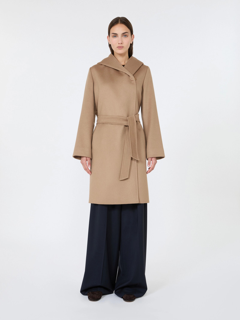 NEWMANG Wool broadcloth robe coat - CAMEL 3