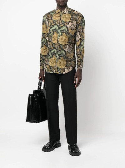 Etro paisley-jacquard long-sleeve shirt outlook