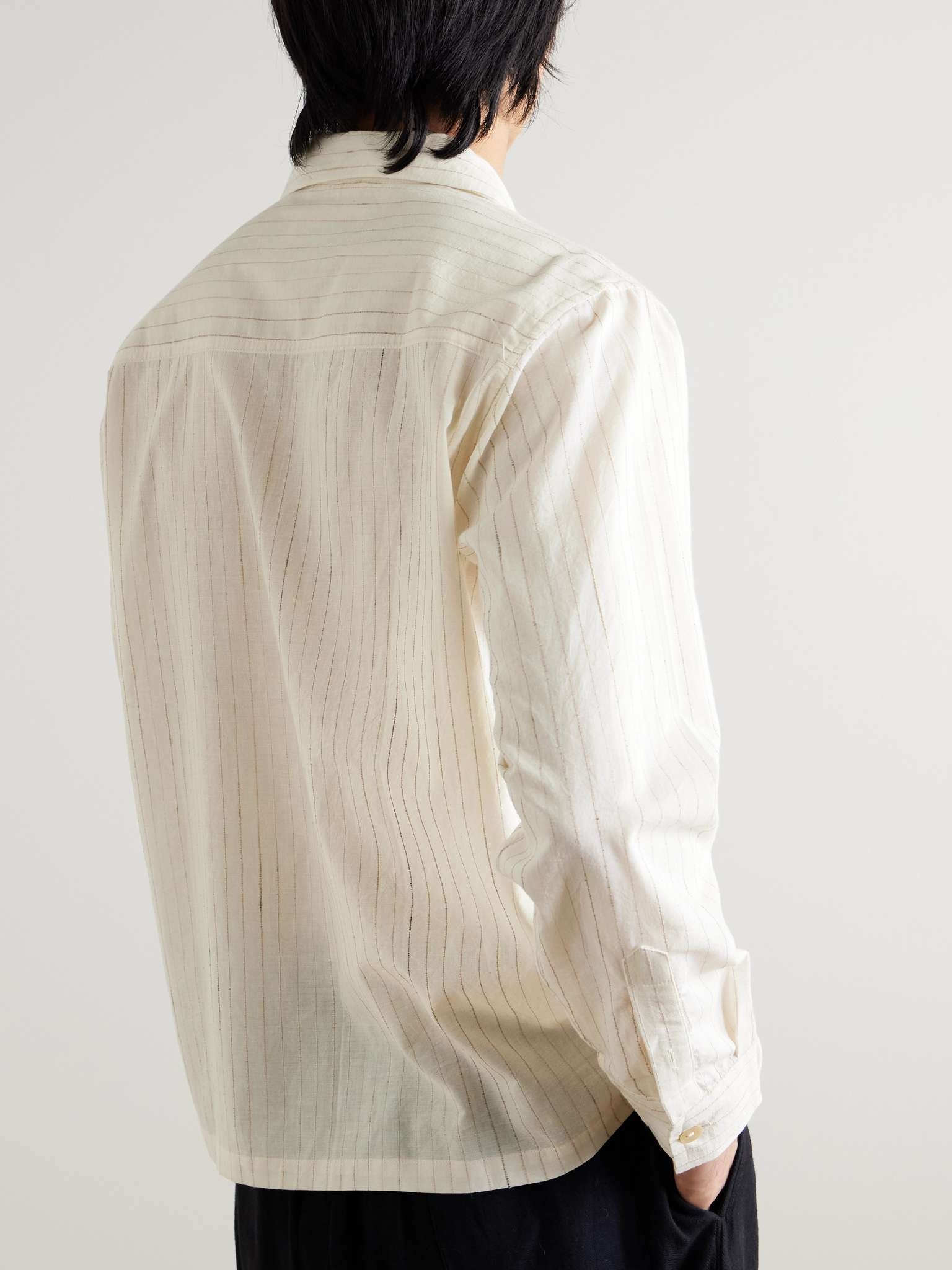 Camp-Collar Striped Cotton Shirt - 3