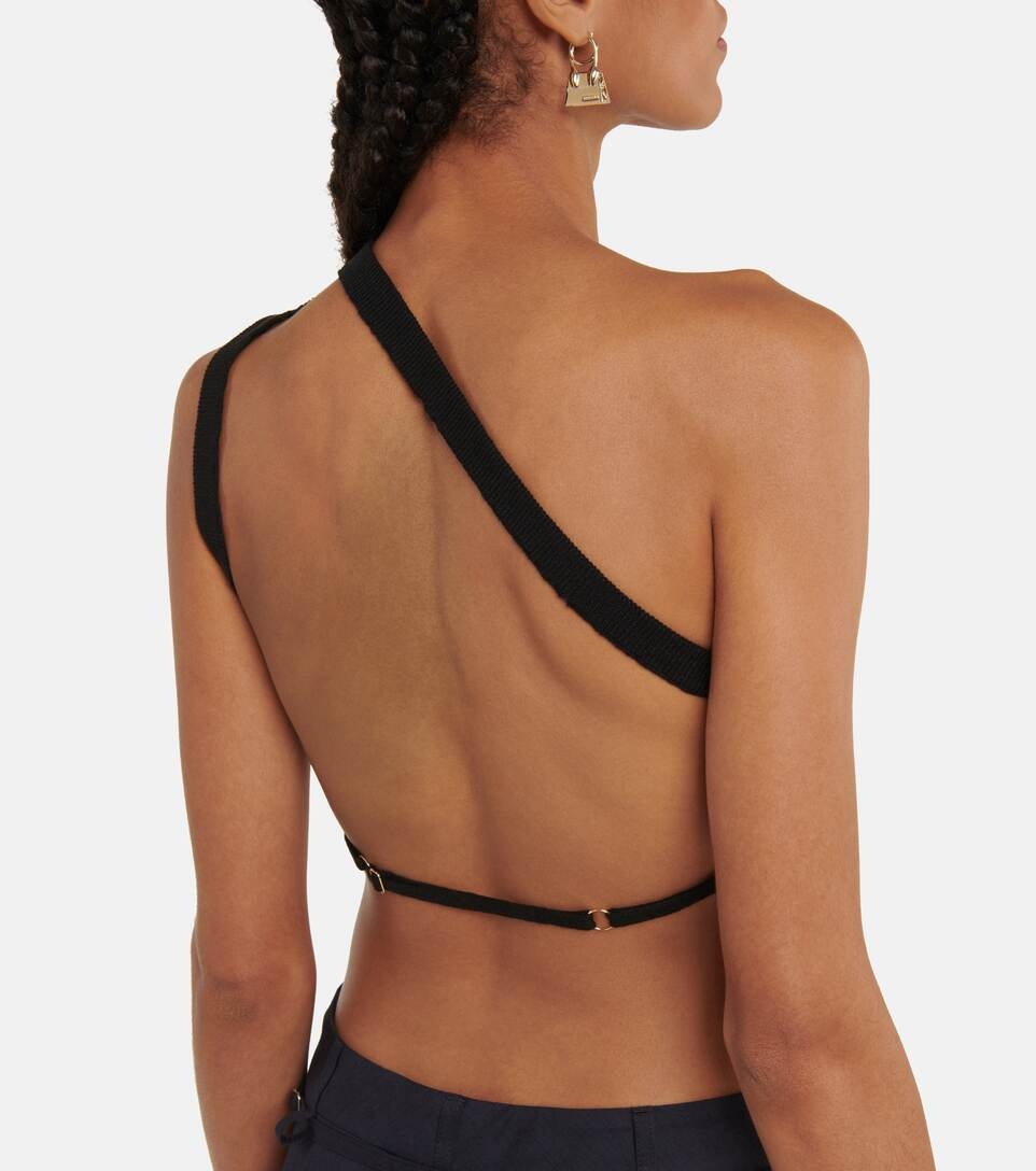 La Maille Ascu cropped linen-blend top - 5