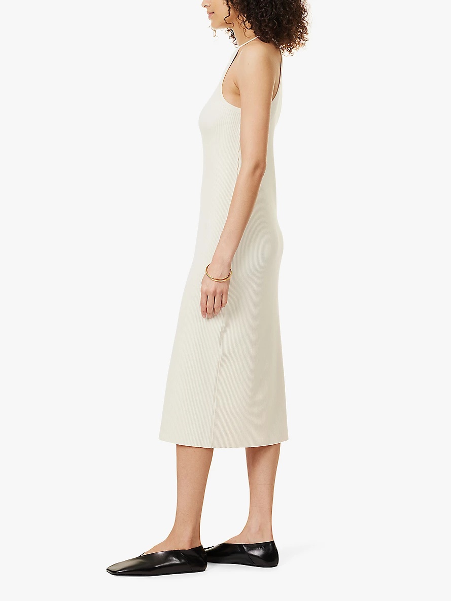 Ribbed slim-fit stretch-woven blend midi dress - 3