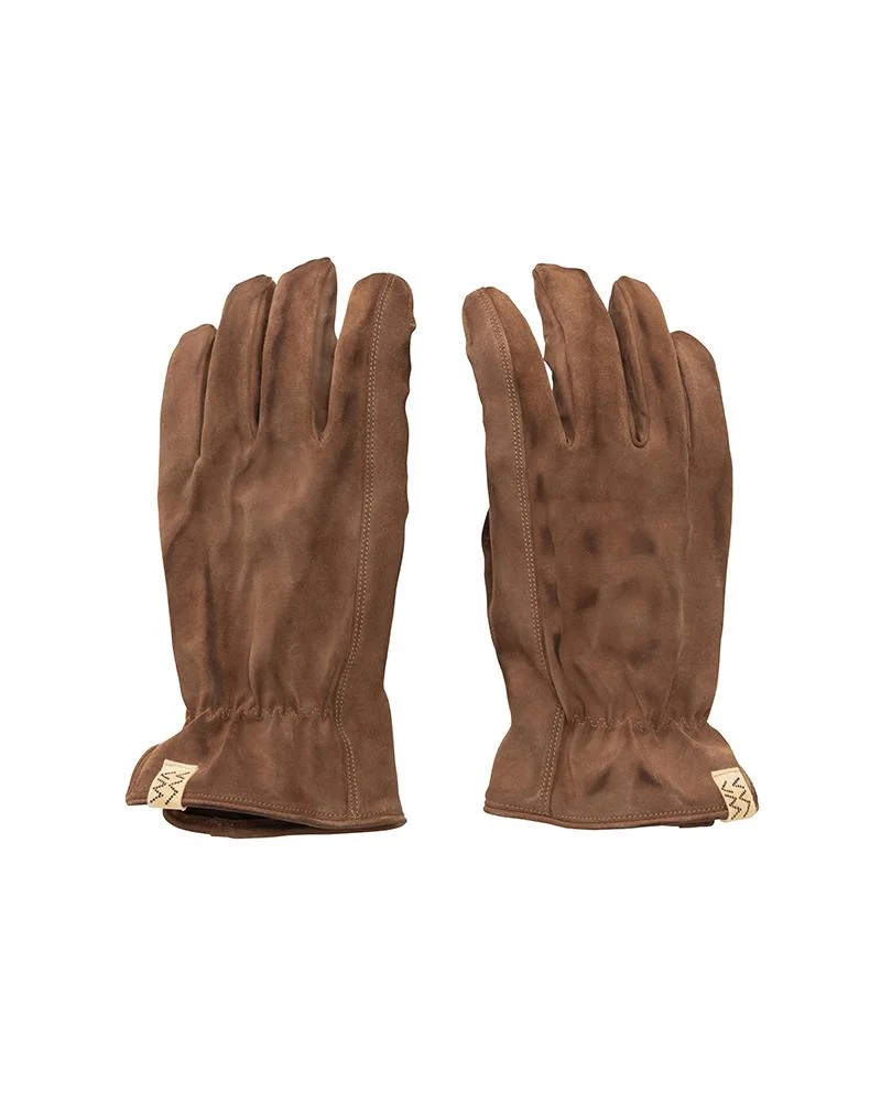 LEATHER GLOVES DMGD BROWN - 1