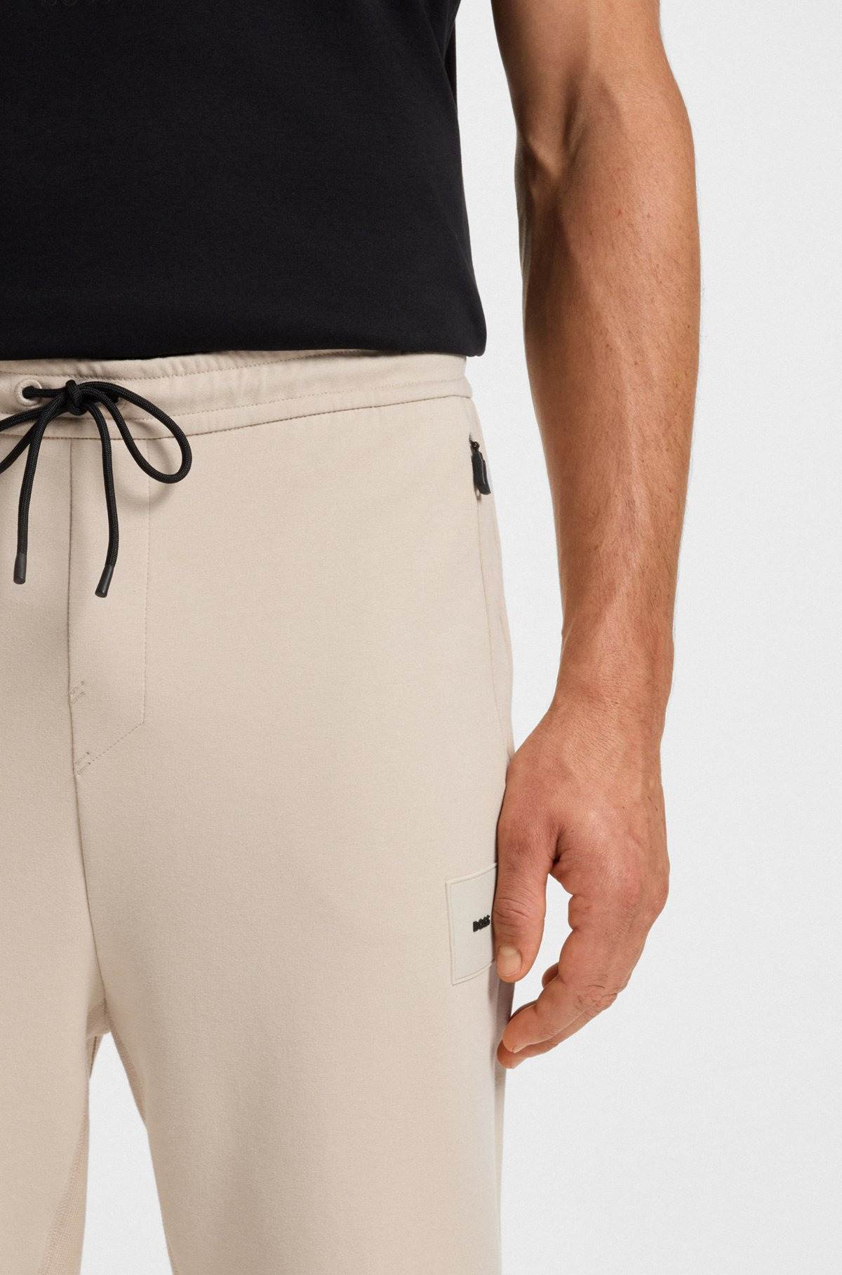 STRETCH TRACKSUIT BOTTOMS WITH LOGO PATCH - 3
