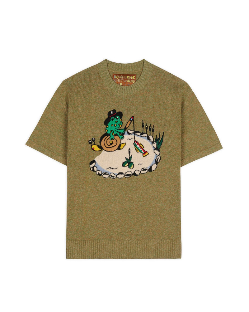 Brain Dead x South2 West8 Short Sleeve Sweater - Moss 1