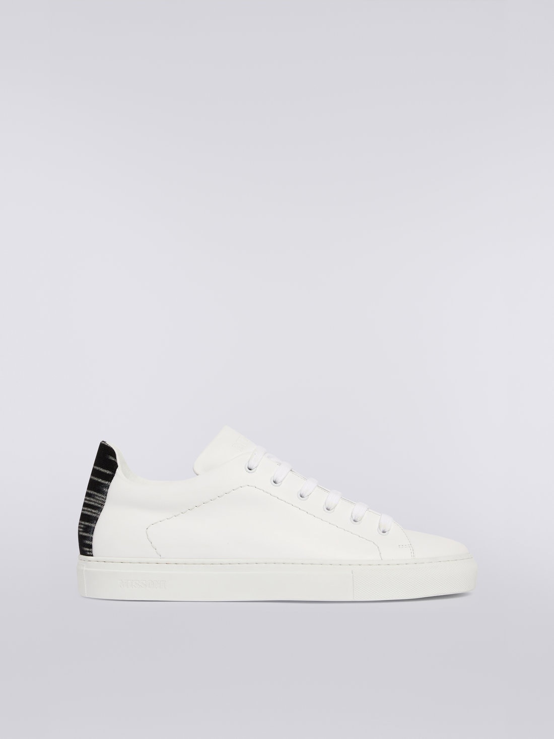 Leather trainers with slub insert - 1