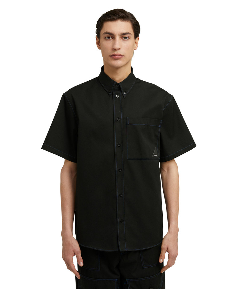 MSGM Mixed cotton "Technical Gabardine" shirt outlook