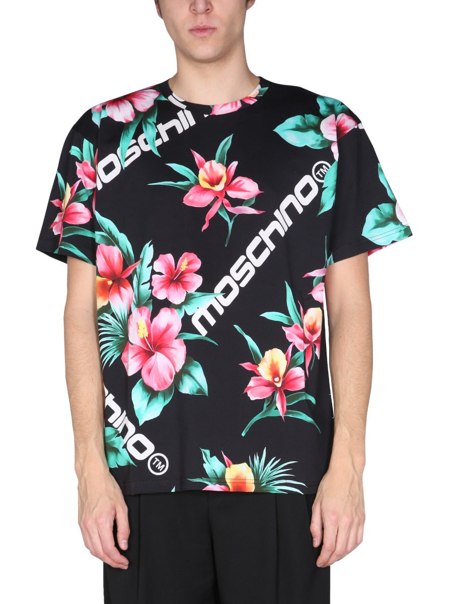 Moschino Men Floral Print T-Shirt - 1
