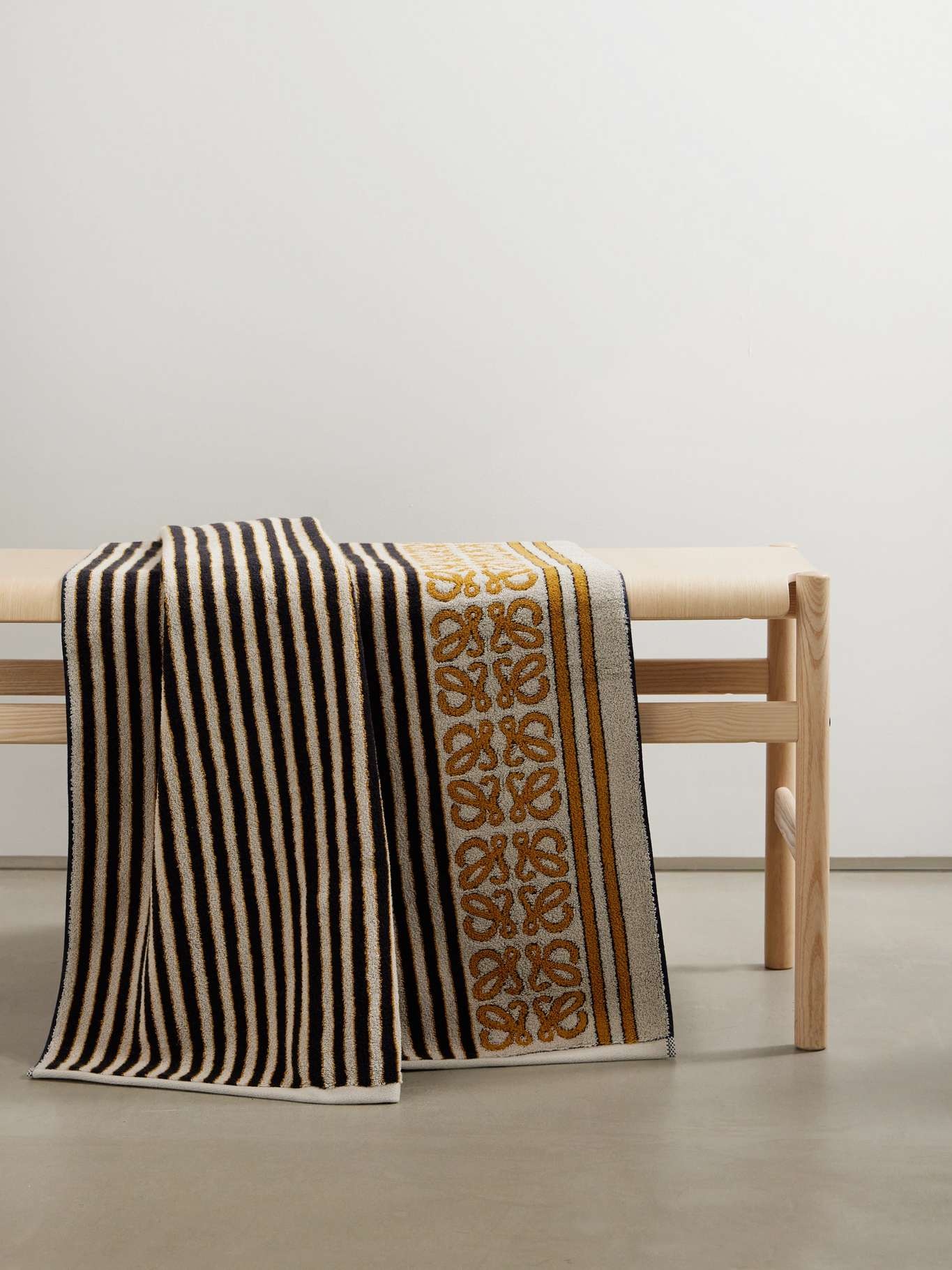 + Paula's Ibiza Anagram striped cotton-terry jacquard towel - 1