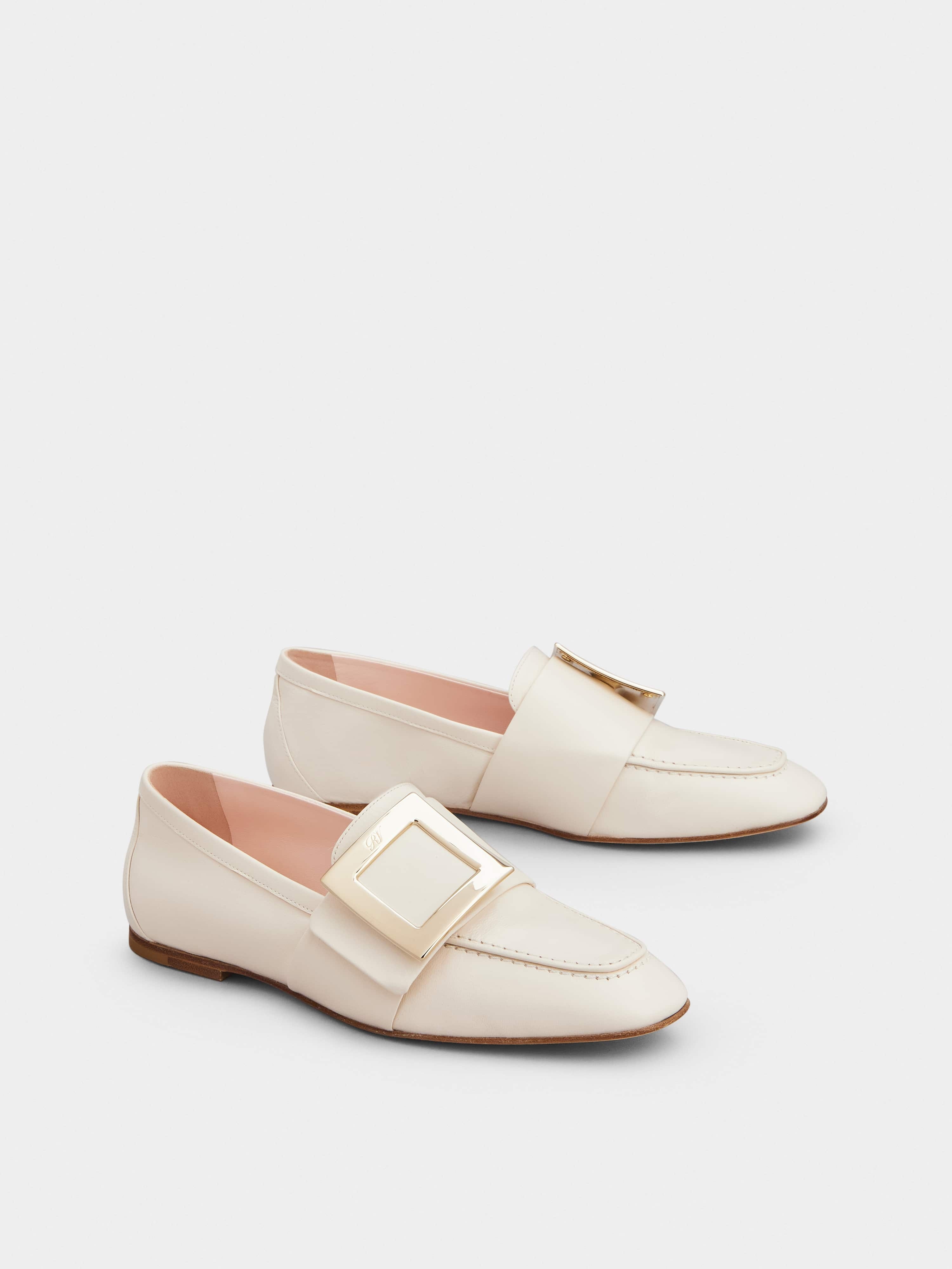 Soft Metal Buckle Loafers in Leather - 2