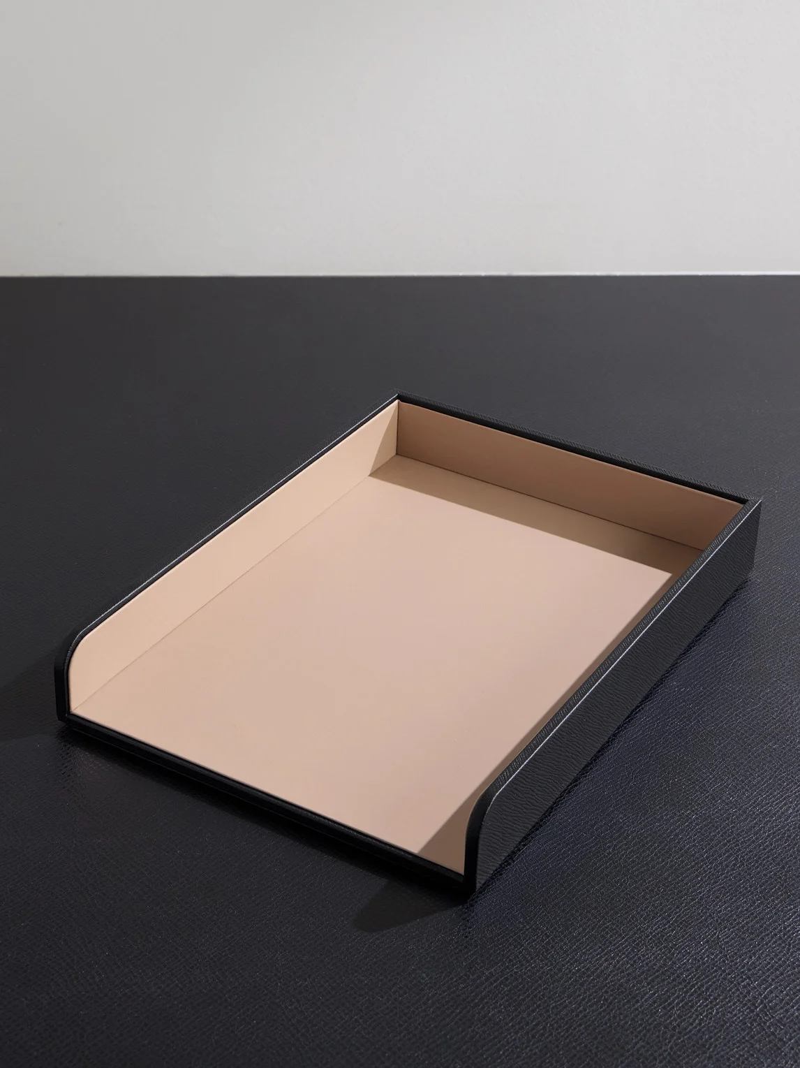 Panama Cross-Grain Leather Paper Tray - 1
