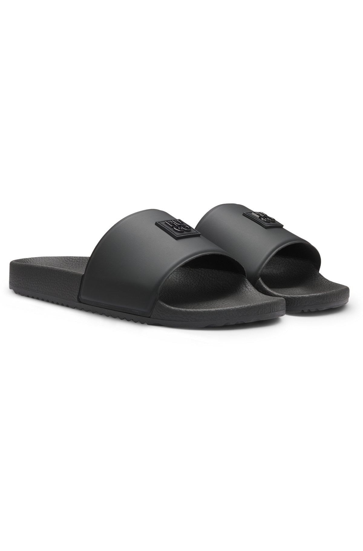 ITALIAN-MADE SLIDES WITH CONTRAST-LOGO STRAP - 2