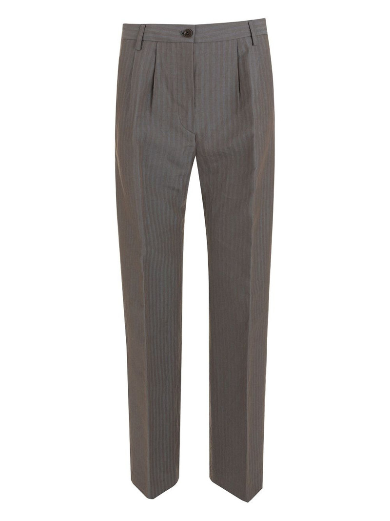 striped pleated trousers 1