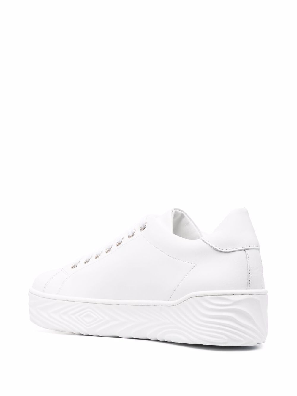 logo-plaque lace-up trainers - 3