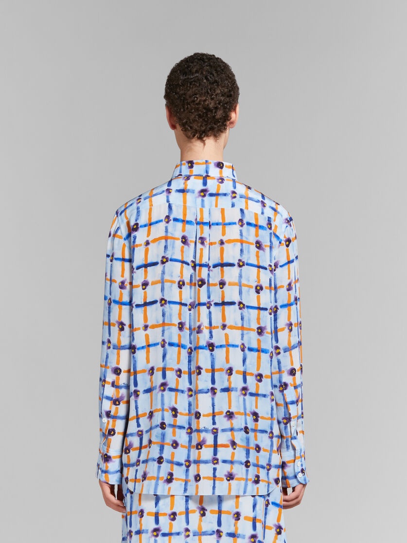 LIGHT BLUE CRÊPE DE CHINE SHIRT WITH SARABAND PRINT - 3