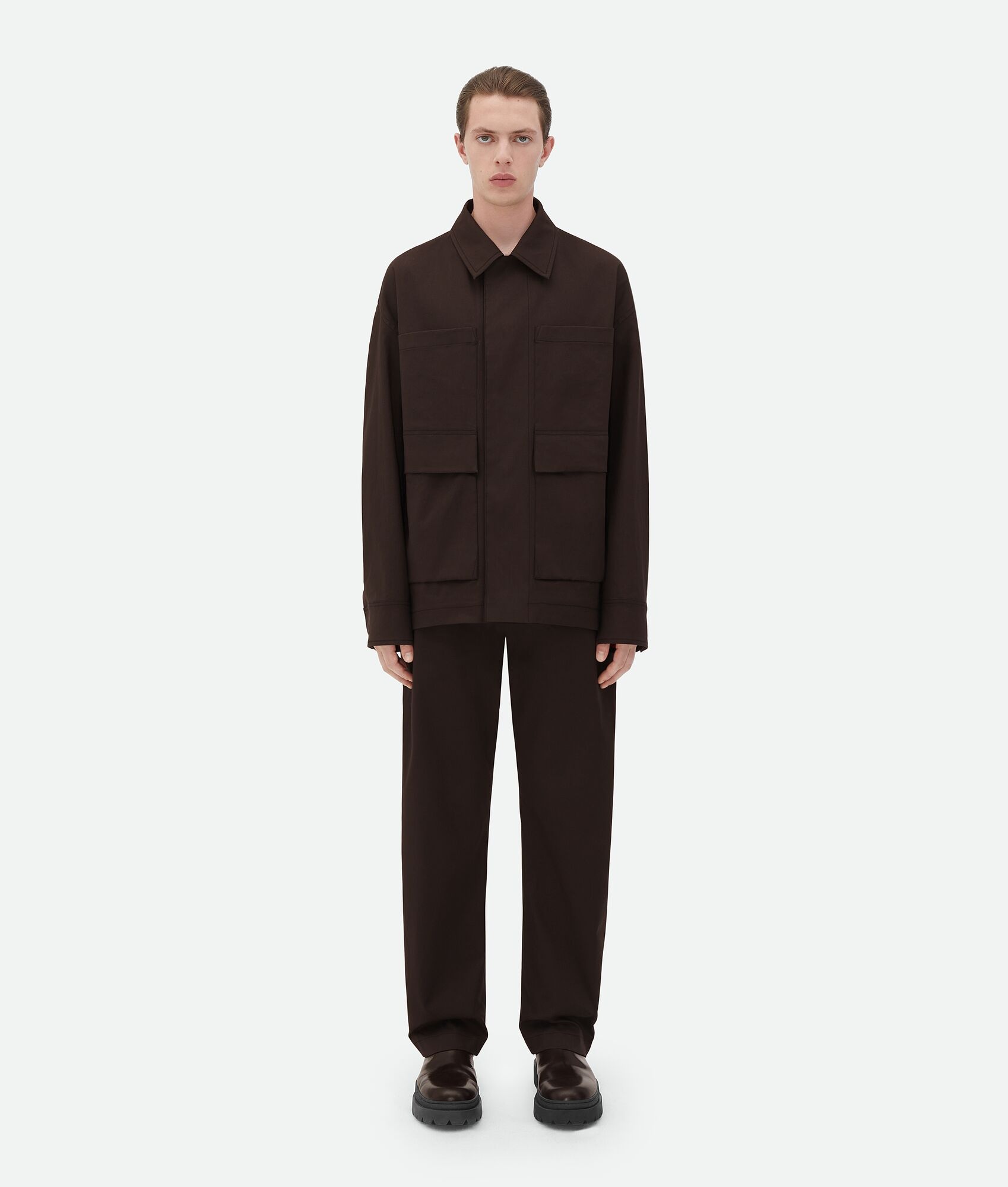 Bicolor Stretch Cotton Parka - 1