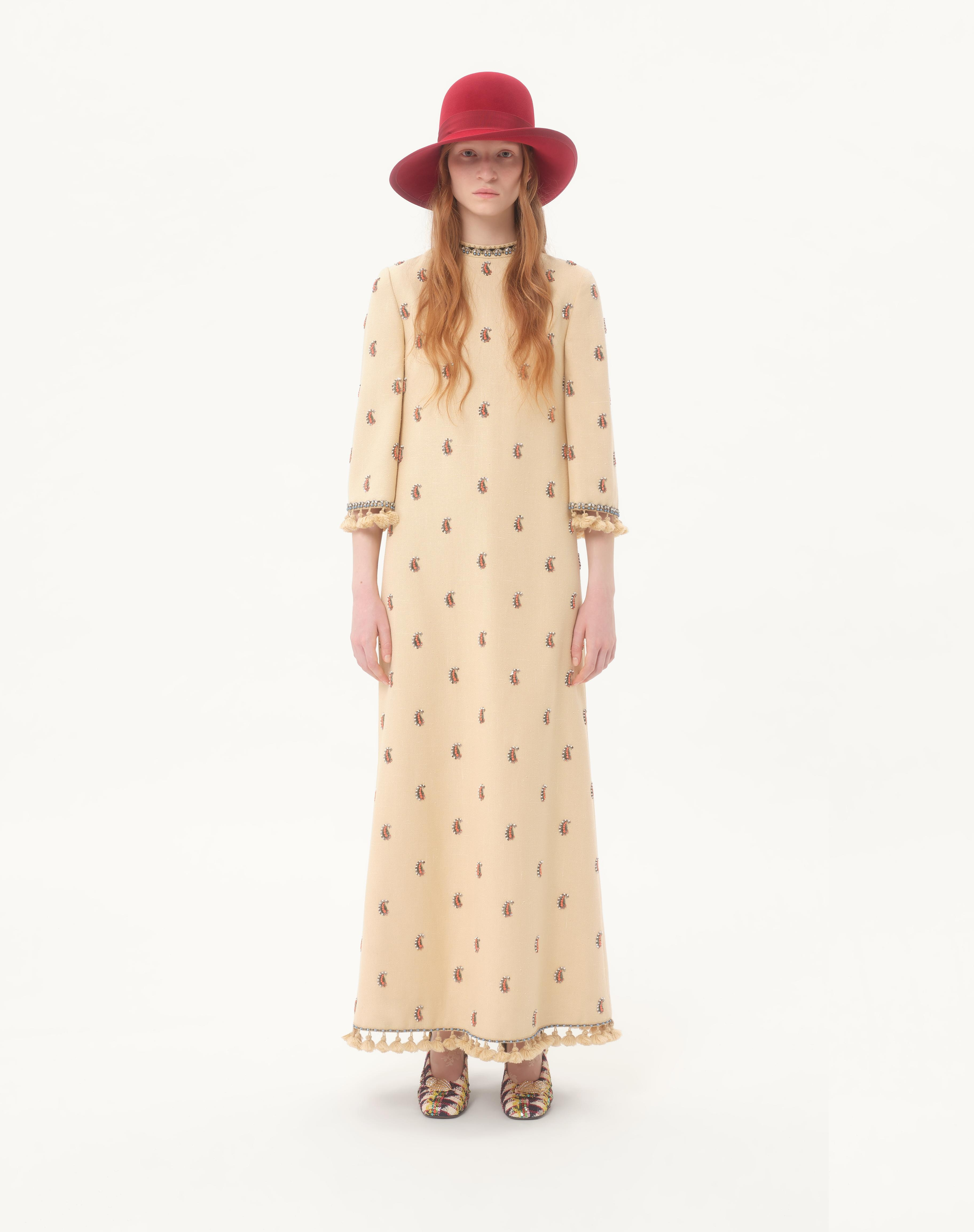LONG DRESS IN EMBROIDERED RUSTIK SILK - 4