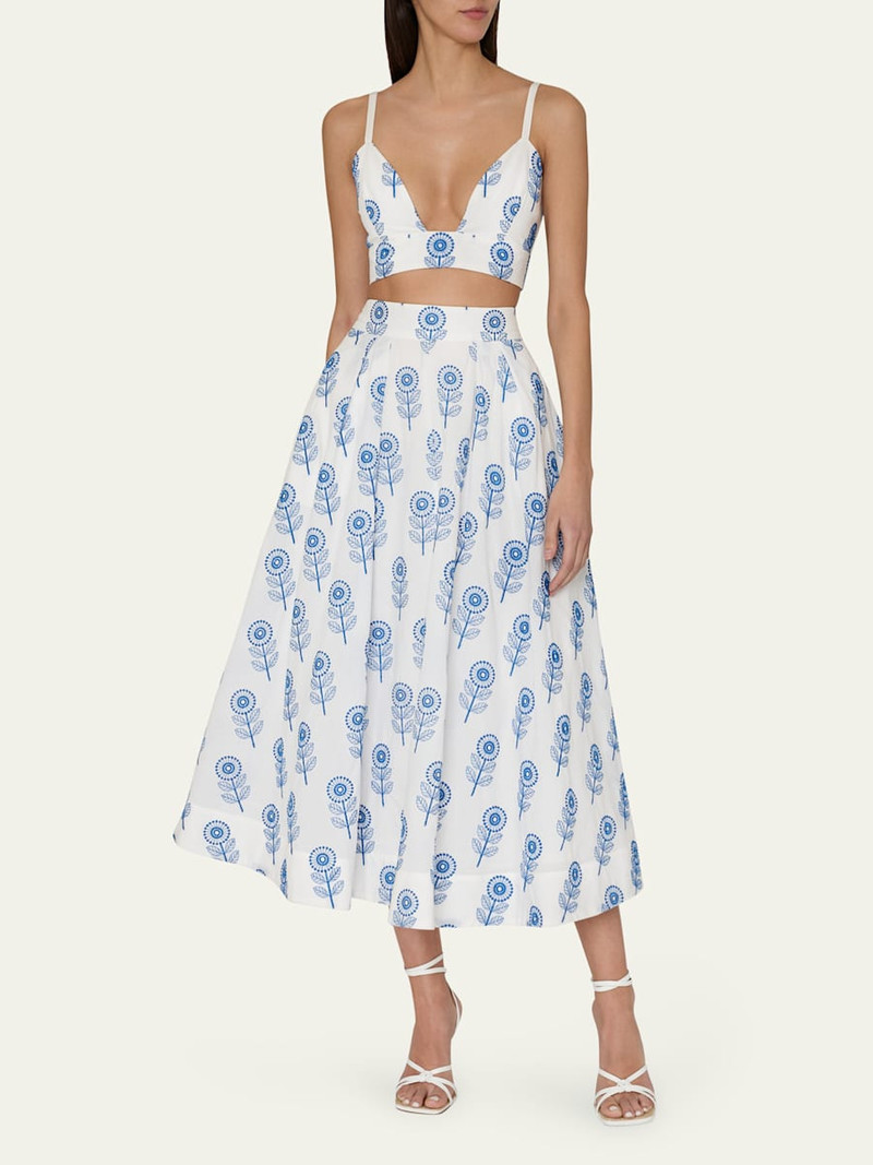 MILLY Floral-Embroidered Crop Top outlook