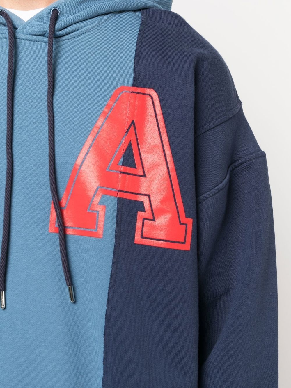 panelled logo-print hoodie - 5