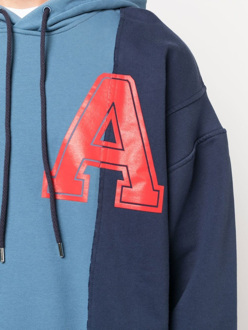 panelled logo-print hoodie 5