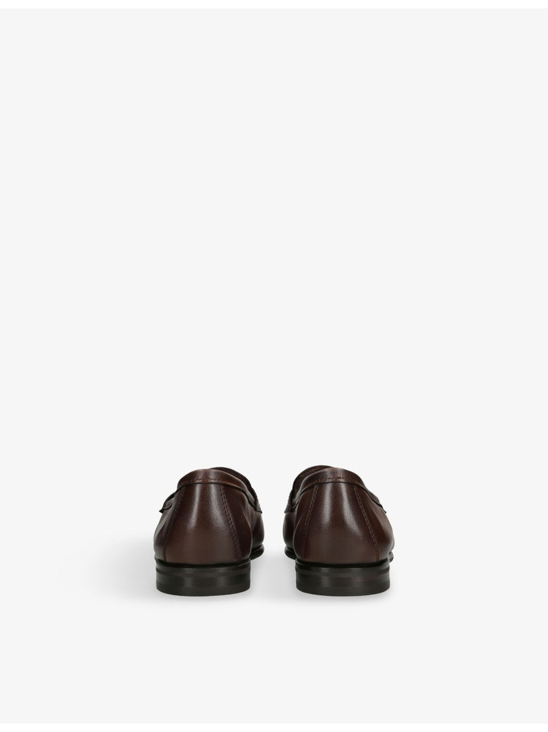 Santoni Carlo Leather Penny Loafers outlook
