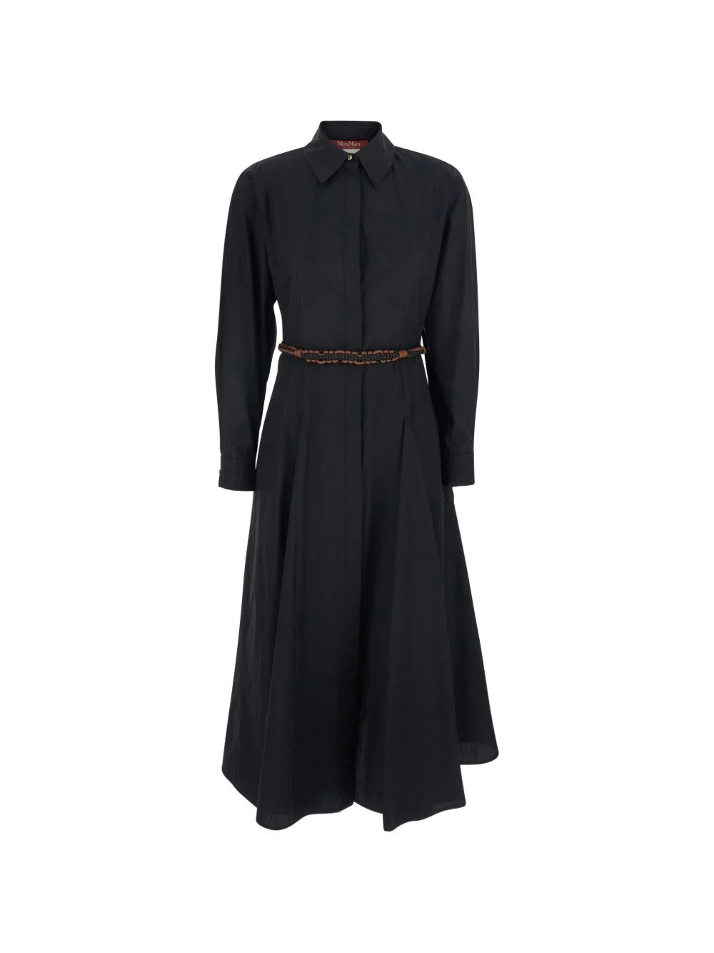 belted midi shirt dress - 1