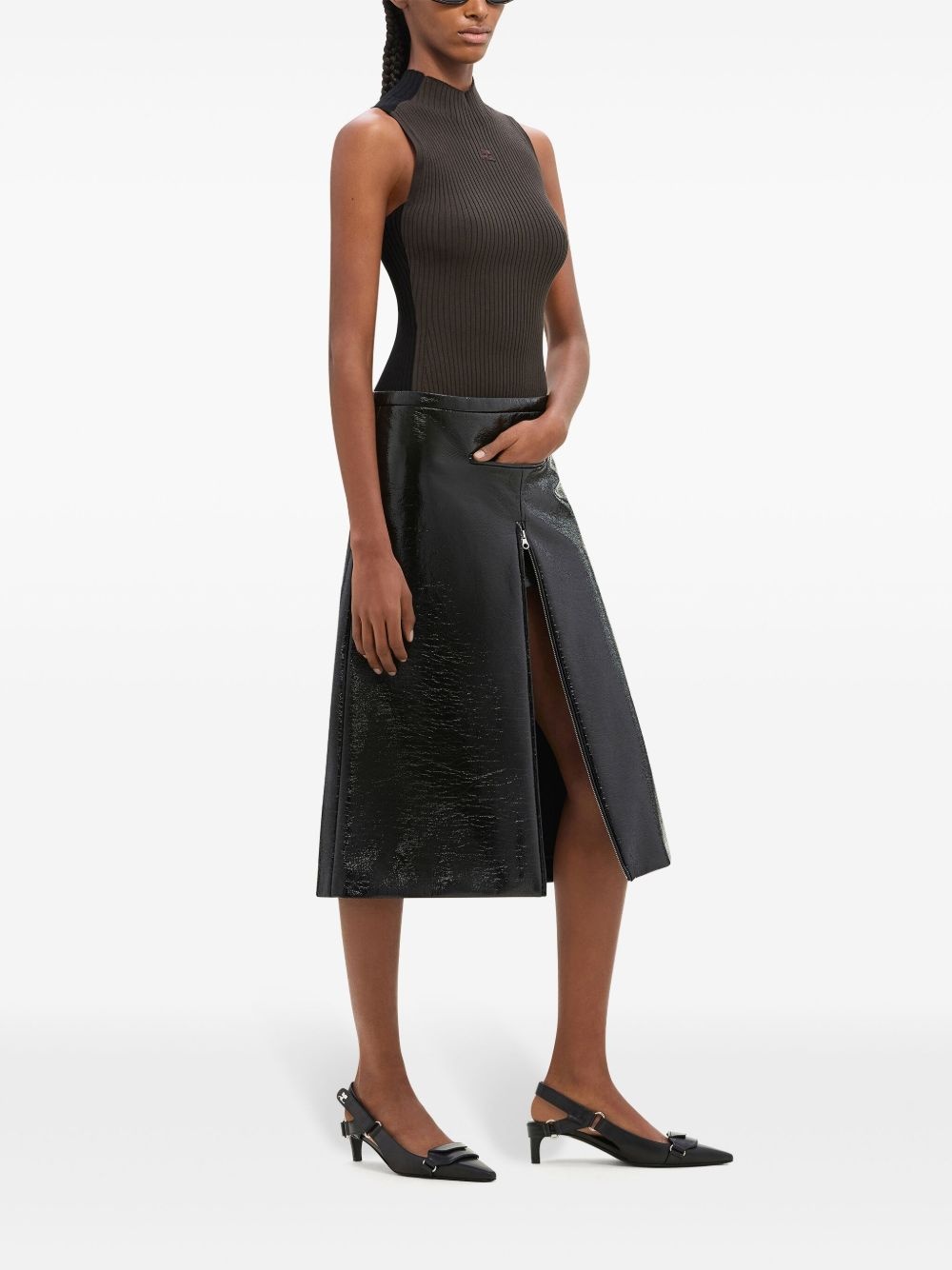 Contrast Frame ribbed tank top - 3