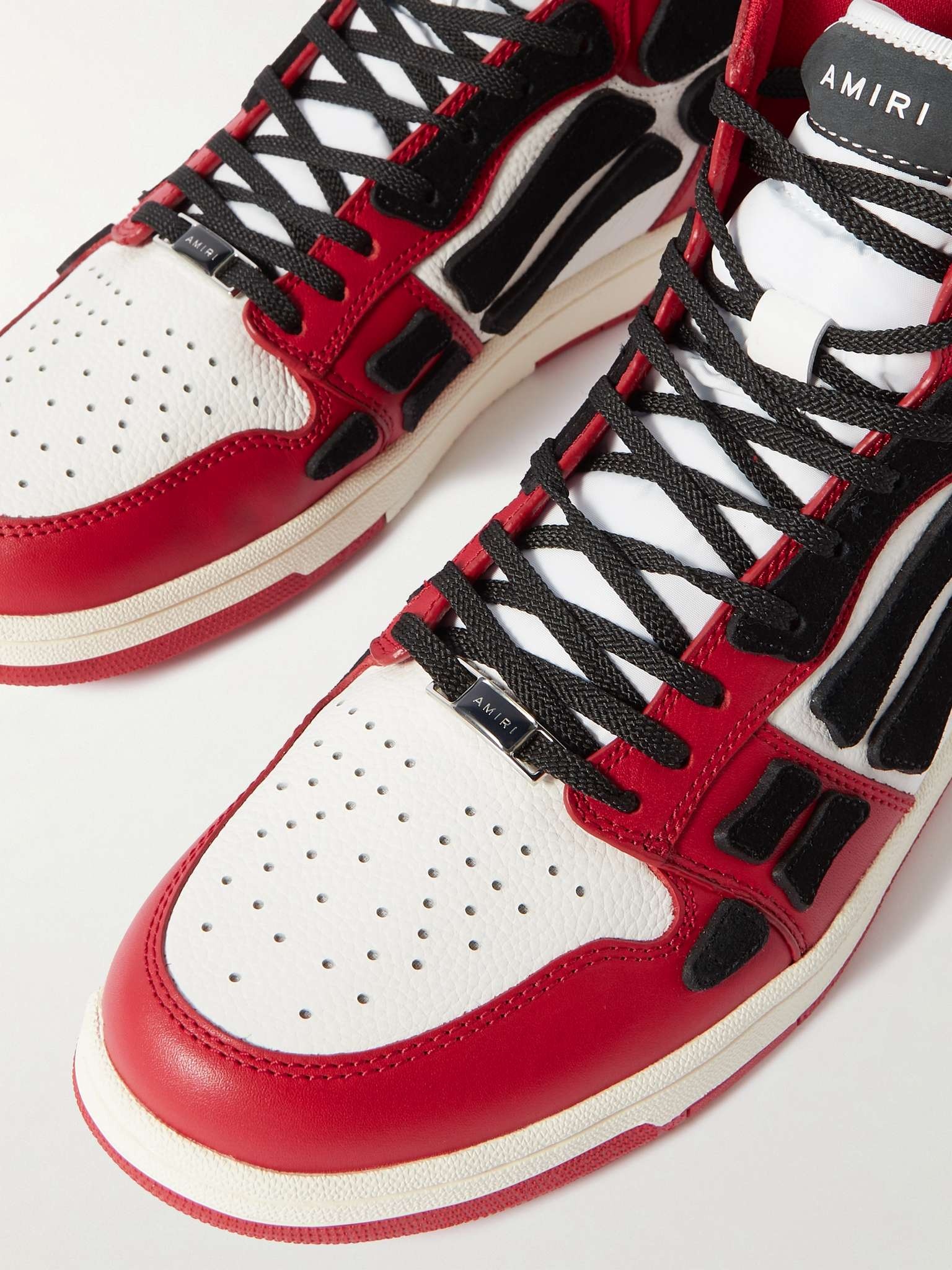Skel-Top Colour-Block Leather and Nubuck High-Top Sneakers - 6