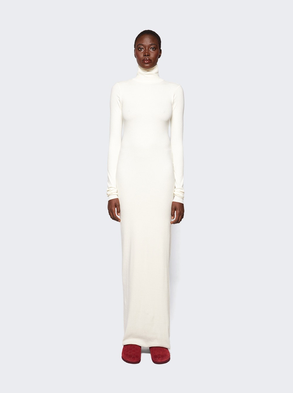 Turtleneck Dress Maxi Cream - 2