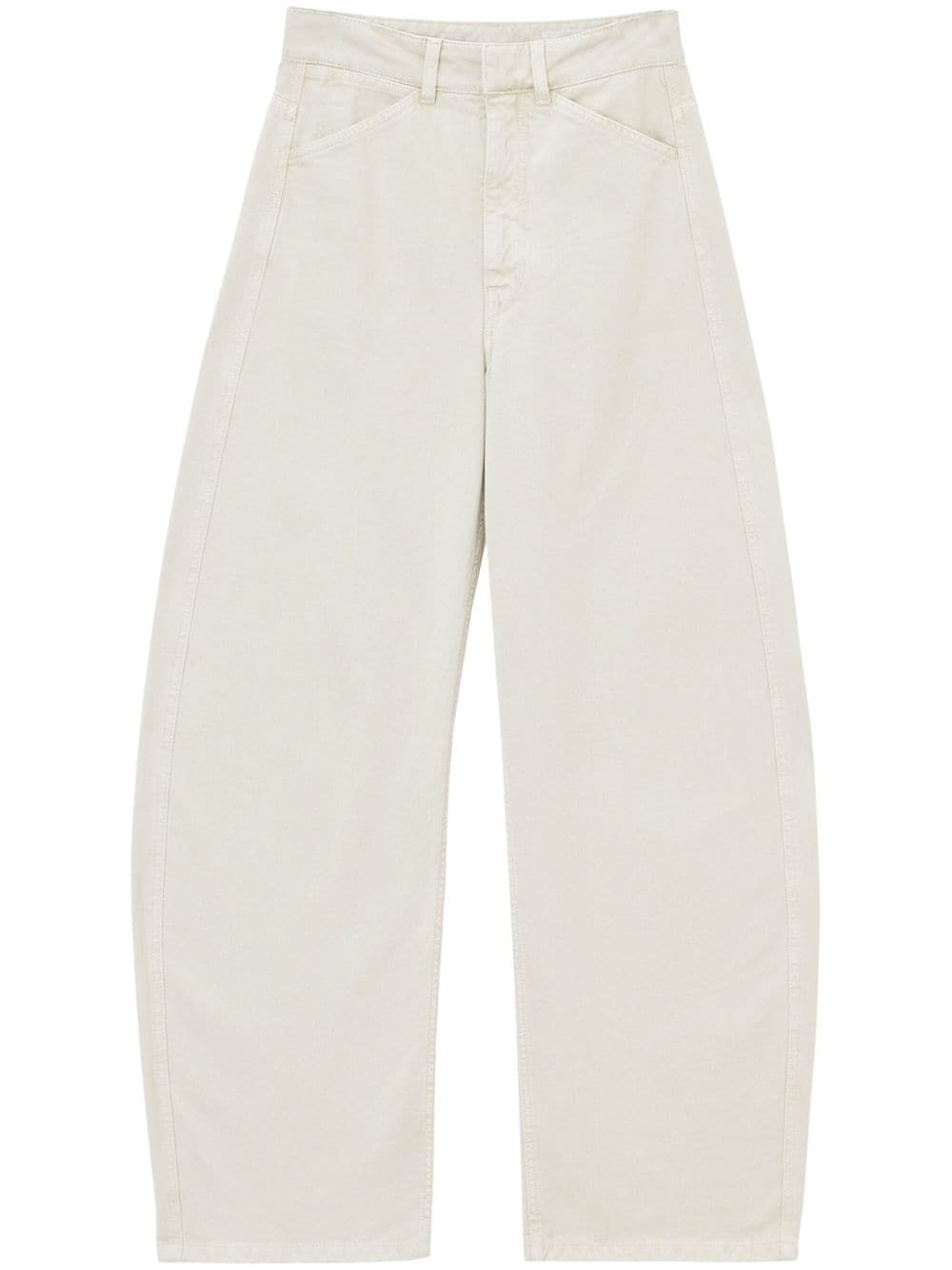 high-rise curved trousers - 1