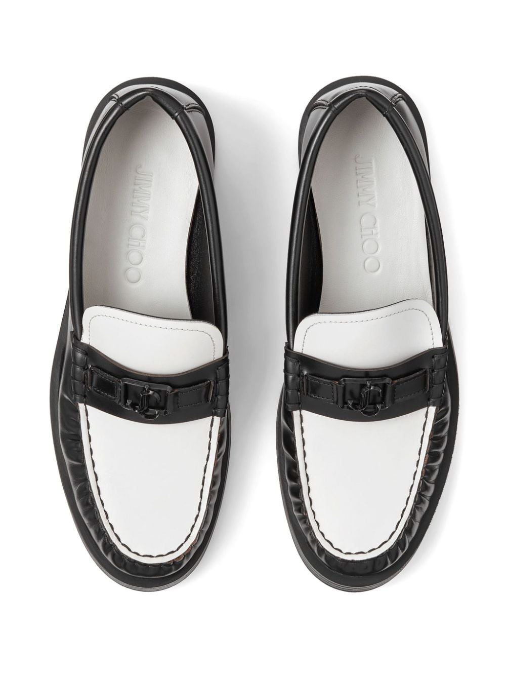 Addie logo-plaque leather loafers - 4
