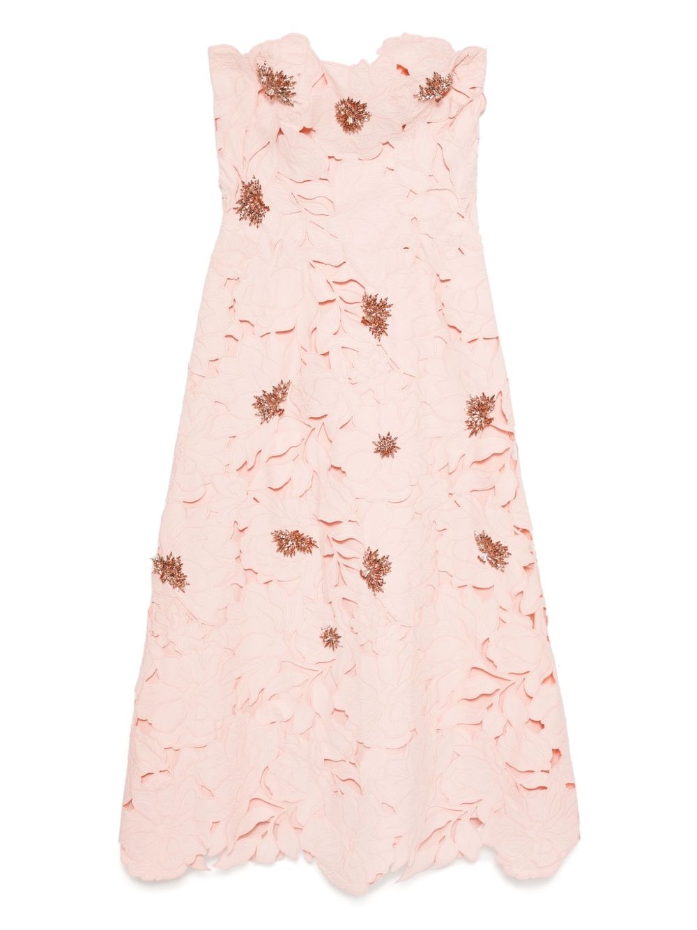 floral-cut lace dress - 1