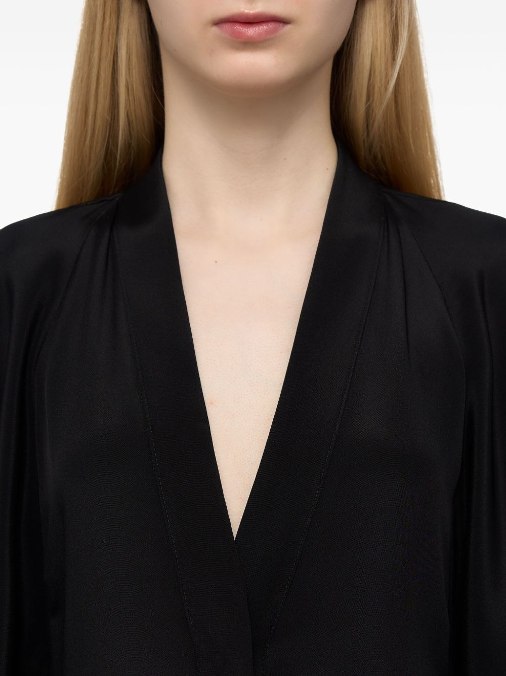 V-neck wide-sleeve maxi dress - 5